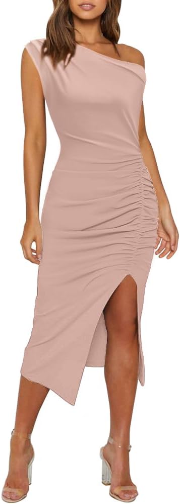 OWIN Women's Sexy Elegant Off Shoulder Midi Dress for Parties