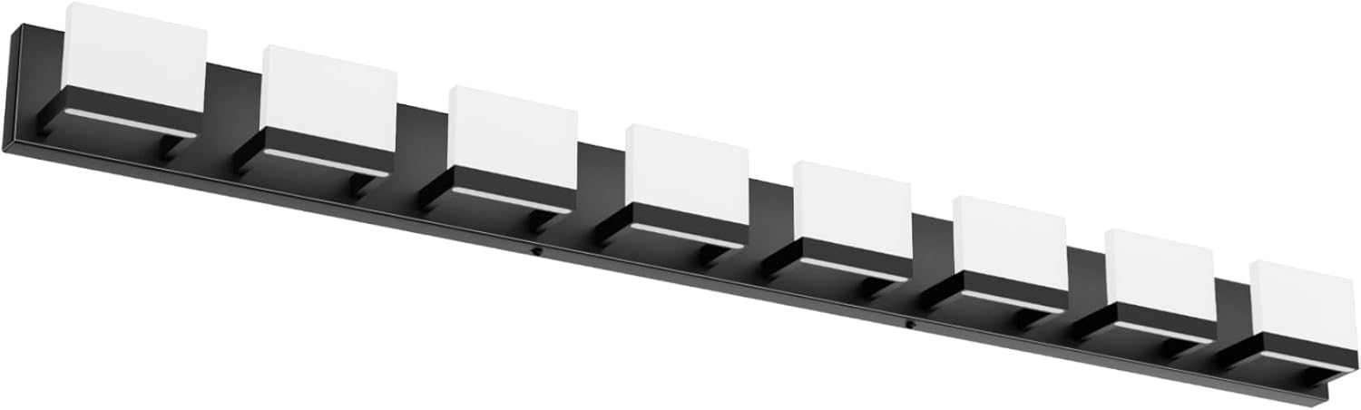 Tipace 8 Lights Modern LED Black Vanity Light for Bathroom
