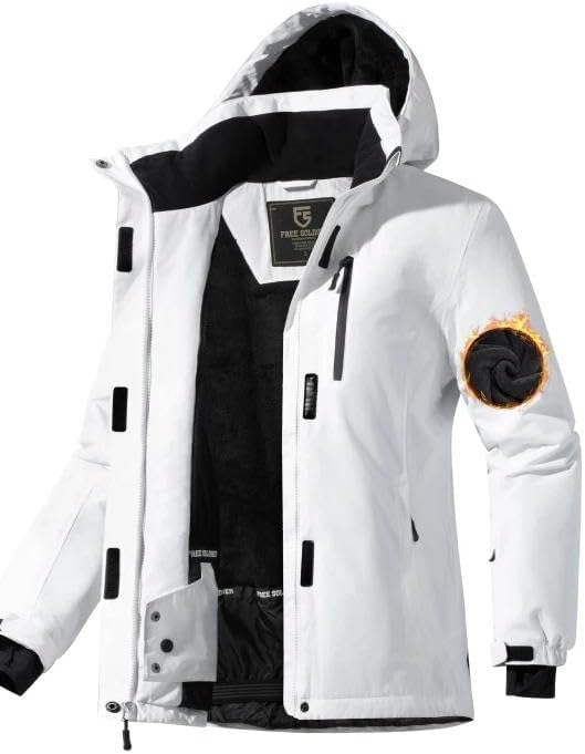 FREE SOLDIER Women's Waterproof Ski Snow Jacket for Winter Fun