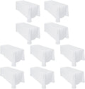LTC LINENS 10-Pack White Rectangular Tablecloths 90 in x 132 in