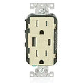 Leviton T5633-I USB Type A & C In-Wall Charger with 15A Outlet