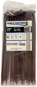 Kable Kontrol Brown Zip Ties 11 in 1000 Pack - Durable Cable