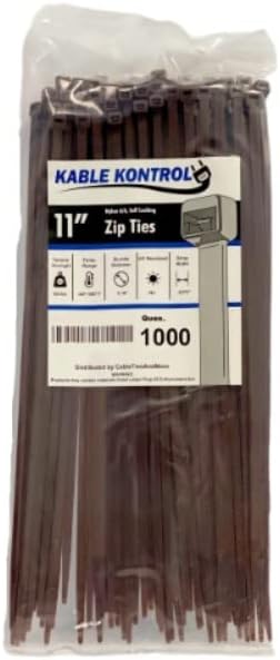 Kable Kontrol Brown Zip Ties 11 Inch for Organizing Cables
