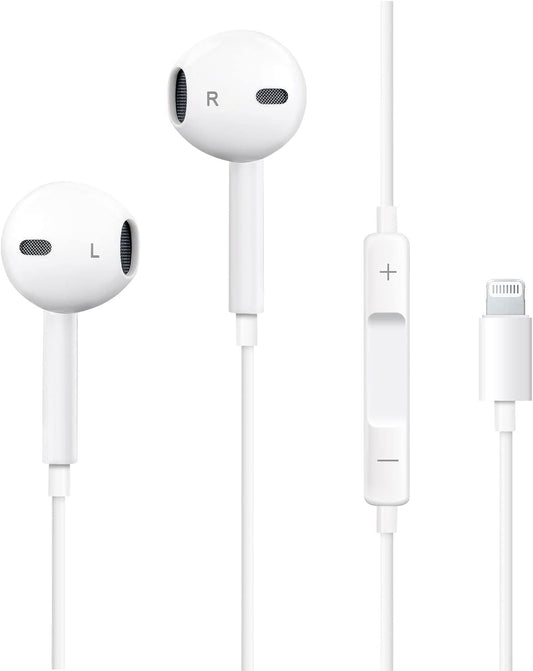 MFi Certified iPhone Earbuds - Noise Cancelling & Mic