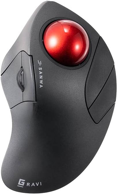 SANWA Bluetooth 5.1 Ergonomic Trackball Mouse for Multiple Devices