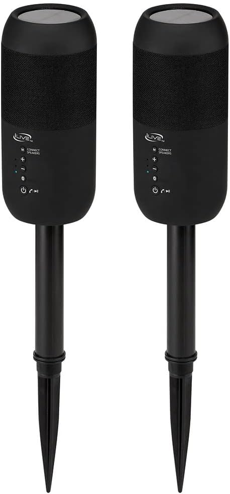 iLive Bluetooth Waterproof Speakers with Removable Stakes, 2 Count