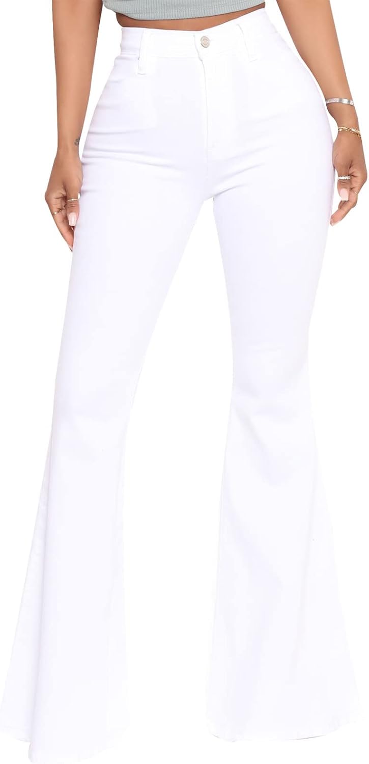 Stylish Black Bell Bottom Jeans for Women - High Waisted Flare