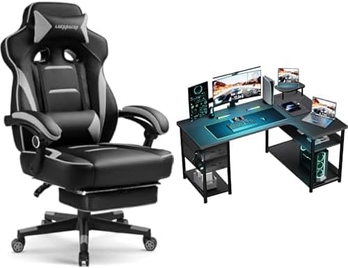 GTPLAYER Big & Tall Gaming Chair w/ Footrest