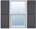Exterior Louver Vinyl Shutter Pair 15 in x 59 in - Durable Curb Appeal