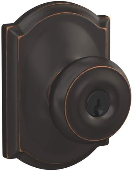 Schlage F51A GEO 716 CAM Georgian Door Knob with Aged Bronze Finish
