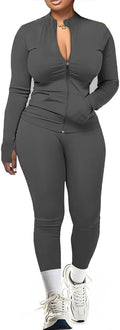 UOUA Two Piece Tracksuit Set Women - Slim Fit Activewear