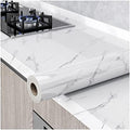 Glossy Marble Paper Granite Gray White Peel and Stick Wallpaper