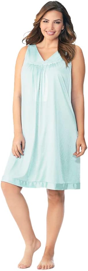 Exquisite Form Plus Size Nylon Tricot Sleeveless Nightgown