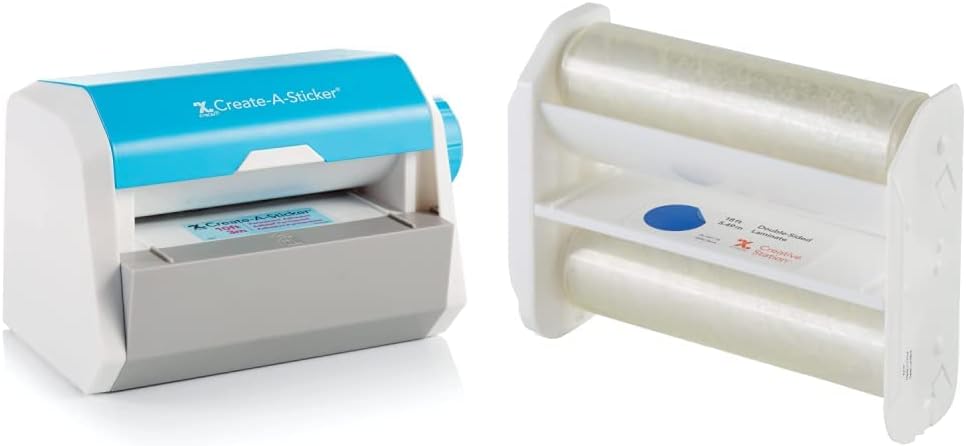 Xyron Create-a-Sticker 5 Machine + Double-Sided Laminate Refill - Perfect for Small Business & DIY Crafts!