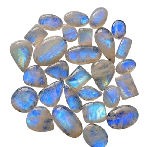 Top A++ Rainbow Moonstone Natural Gemstone Cabochons for Jewelry