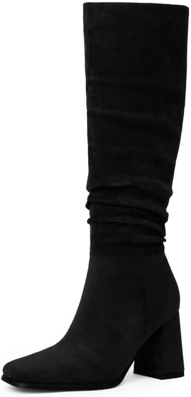 Modatope Knee High Boots for Women with Chunky Heel Style
