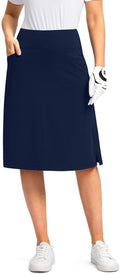25in Knee Length Skort for Women - Stretchy Modest Aline Midi