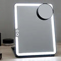 Rechargeable Large Travel Makeup Mirror with Lights - Portable 10X