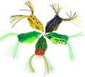 Topwater Frog Lure Kit 5PCS Realistic Soft Swimbait - Weedless Hooks