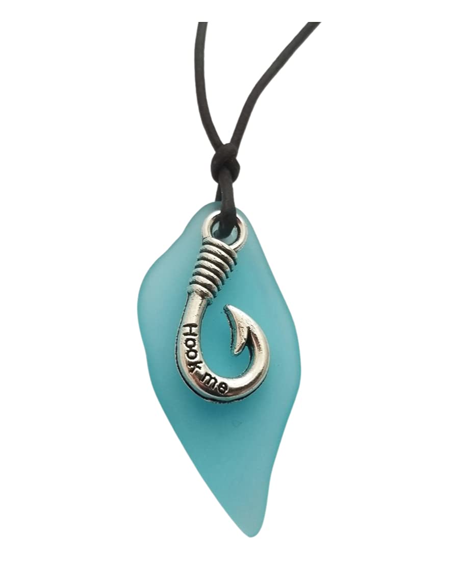 Hawaii Handmade Ocean Jewelry Maui's Hook Sea Glass Necklace