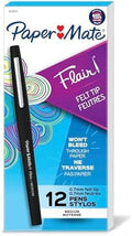 Paper Mate Flair Felt Tip Pens Medium Point Black - Pack of 144