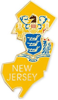 PinMart State Shape Flag Lapel Pin - New Jersey Flag Shape Pin