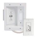 In Wall TV Power Kit for Cord Hiding - Recessed Outlet with Dual USB