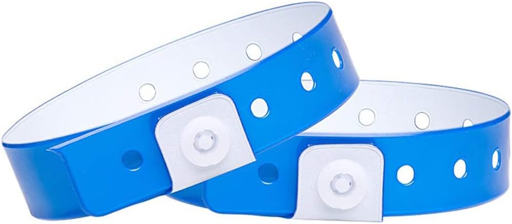 Ouchan Plastic Wristbands Neon Blue for Events and Parties