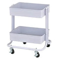 ECR4Kids 2-Tier Metal Rolling Utility Cart - Slim Under Desk Storage
