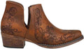 Womens Ava Laser Embossed Snip Toe Ankle Boots - Brown 1.5in Heel
