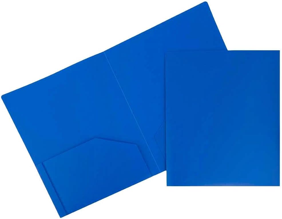 Durable Blue Heavy Duty Plastic School Folders for Organization