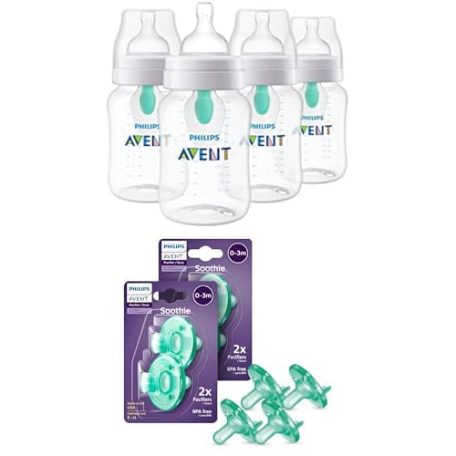 Philips Avent Anti-Colic Baby Bottle and Soothie Pacifiers Bundle