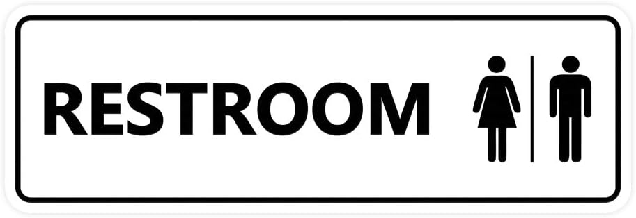 Standard All Gender Restroom Sign 5 Pack for Clear Visibility