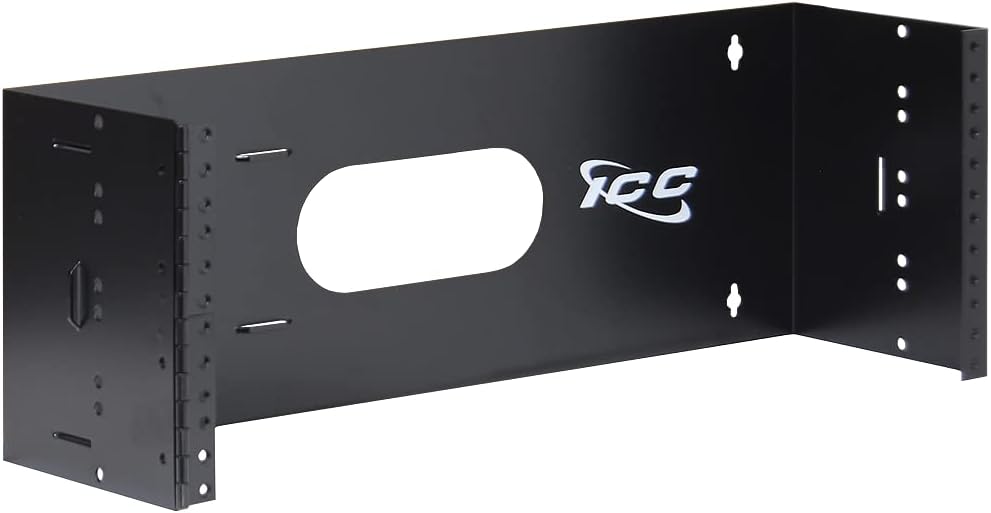 ICC Wall Mount Hinged Bracket for 19 Rack Equipment, Black