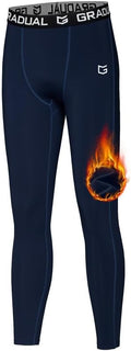 Boys' Compression Thermal Fleece Pants - Warm Base Layer for Sports