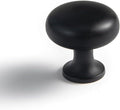 Elegant Black Zinc Alloy Cabinet Handles 6 Pack - Single Hole Center