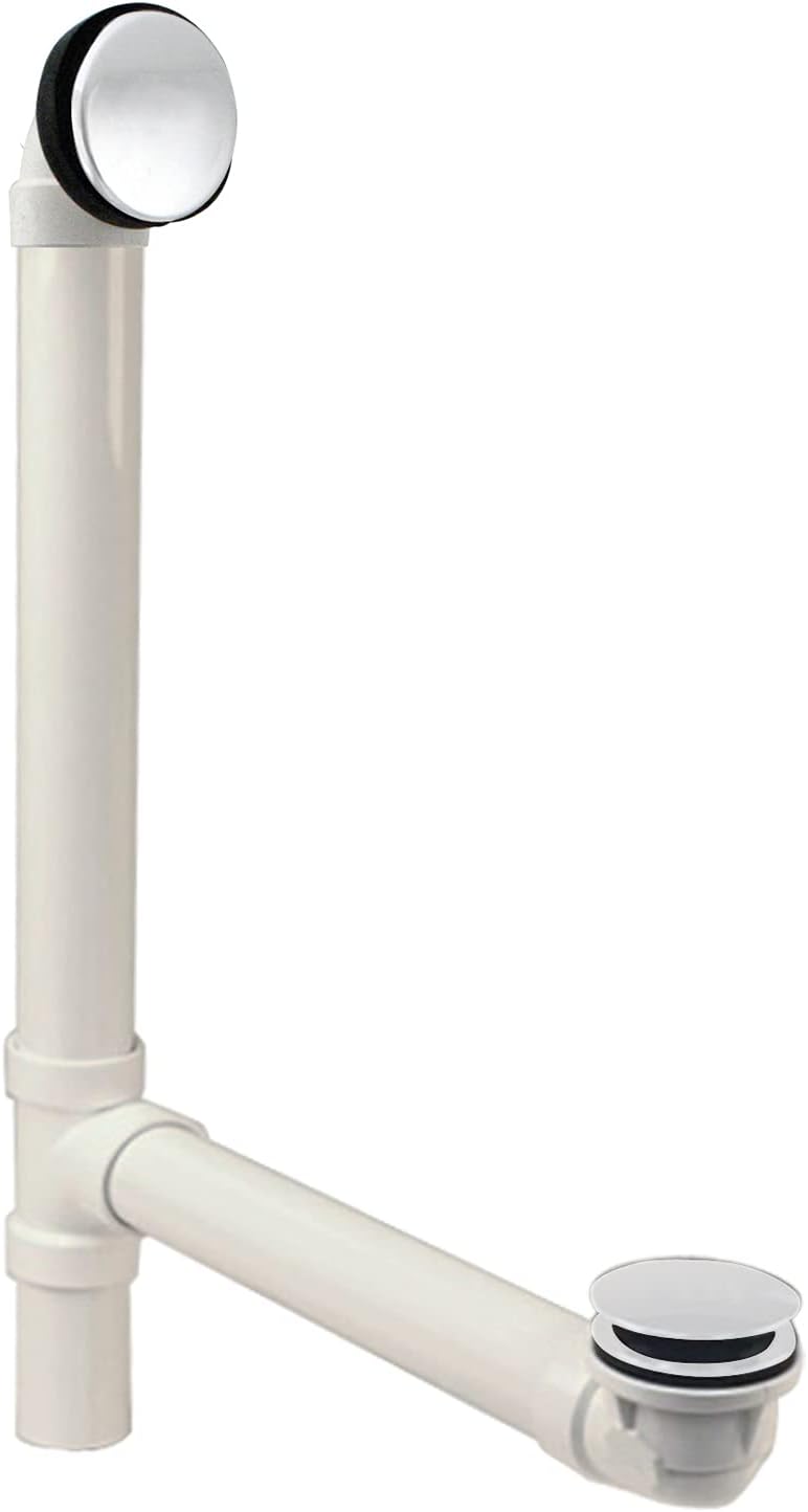 Westbrass 12in & 4in Bath Waste & Overflow Assembly with Tip-Toe
