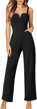 Women's Casual Wide Leg Jumpsuit Sleeveless Romper - Versatile Day