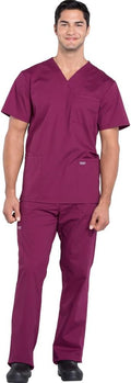 Cherokee Scrub Set for Men - 2 Piece V-Neck Top and Cargo Pant