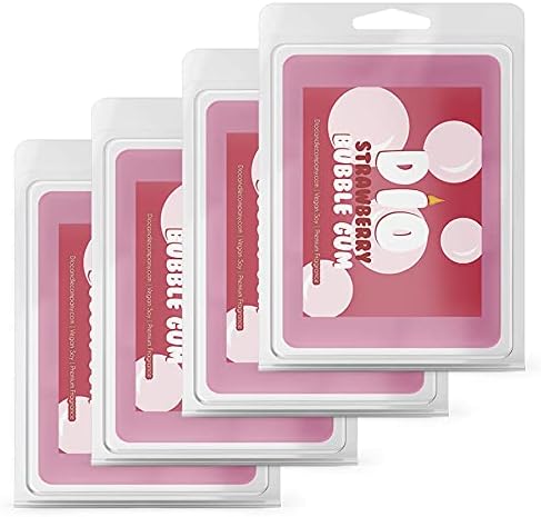 Bubblegum Wax Melts 4 Pack Strawberry Scented Soy for Home