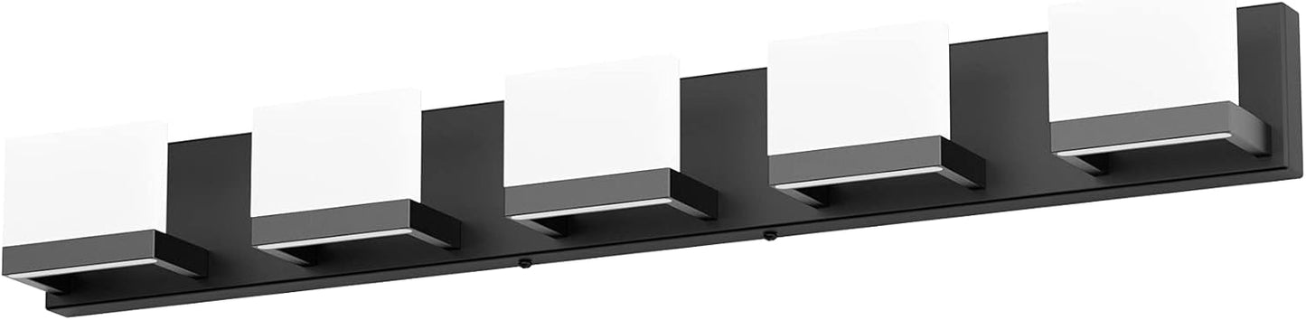 Tipace 5 Lights Modern Black Vanity Light for Bright Bathrooms
