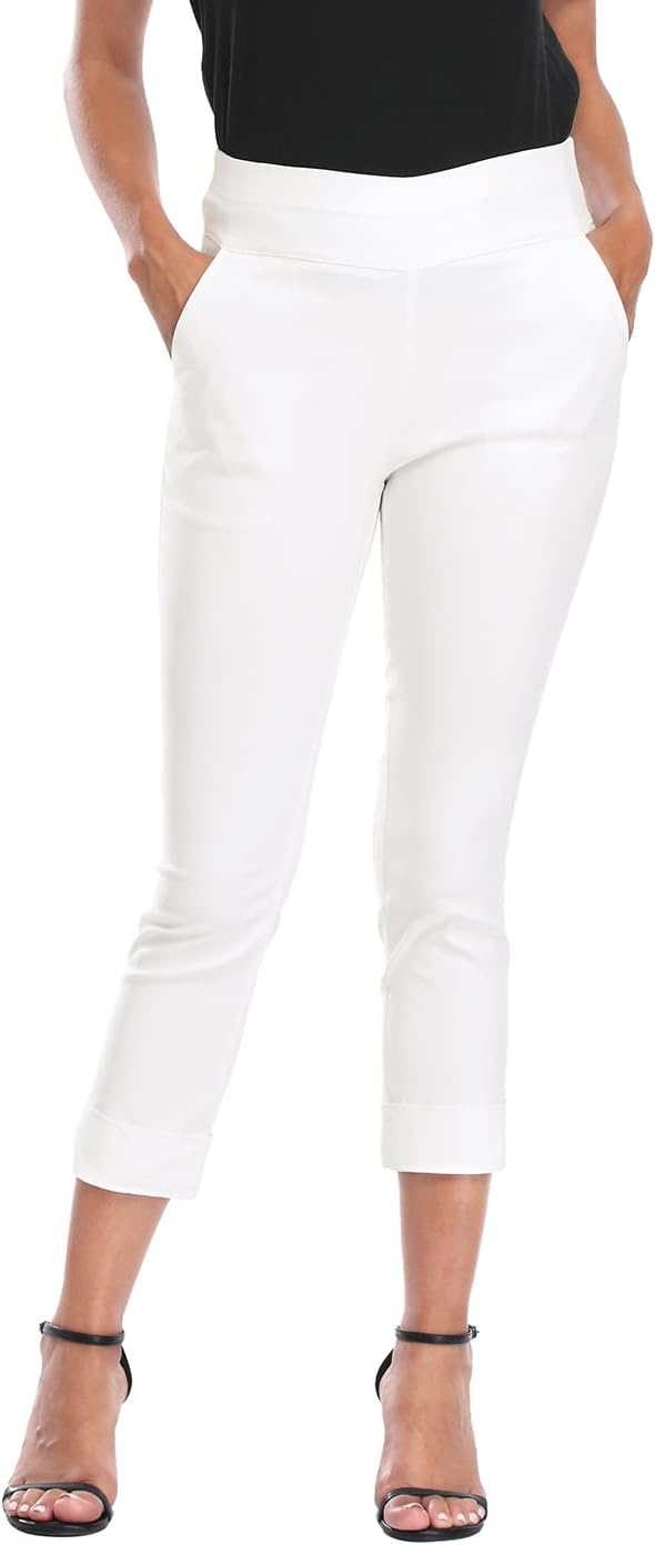 HDE Pull On Capri Pants for Women with Pockets and Style