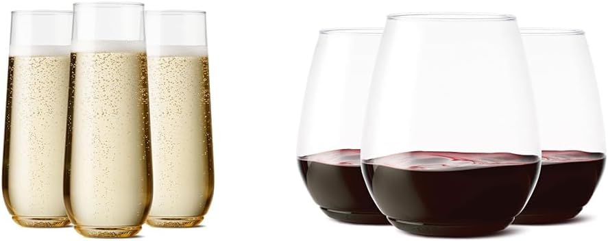 TOSSWARE POP 9oz Flute & 18oz Vino XL Set of 48 Premium Glasses