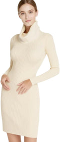 Elegant Bodycon Sweater Dress for Women with Cowl Neck Design