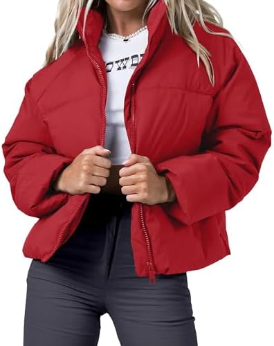 URMOSS Women's Winter Cropped Puffer Jacket for Stylish Warmth
