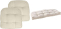 Sweet Home Patio Cushion Set - Tufted Chair & Loveseat Pads, Cream