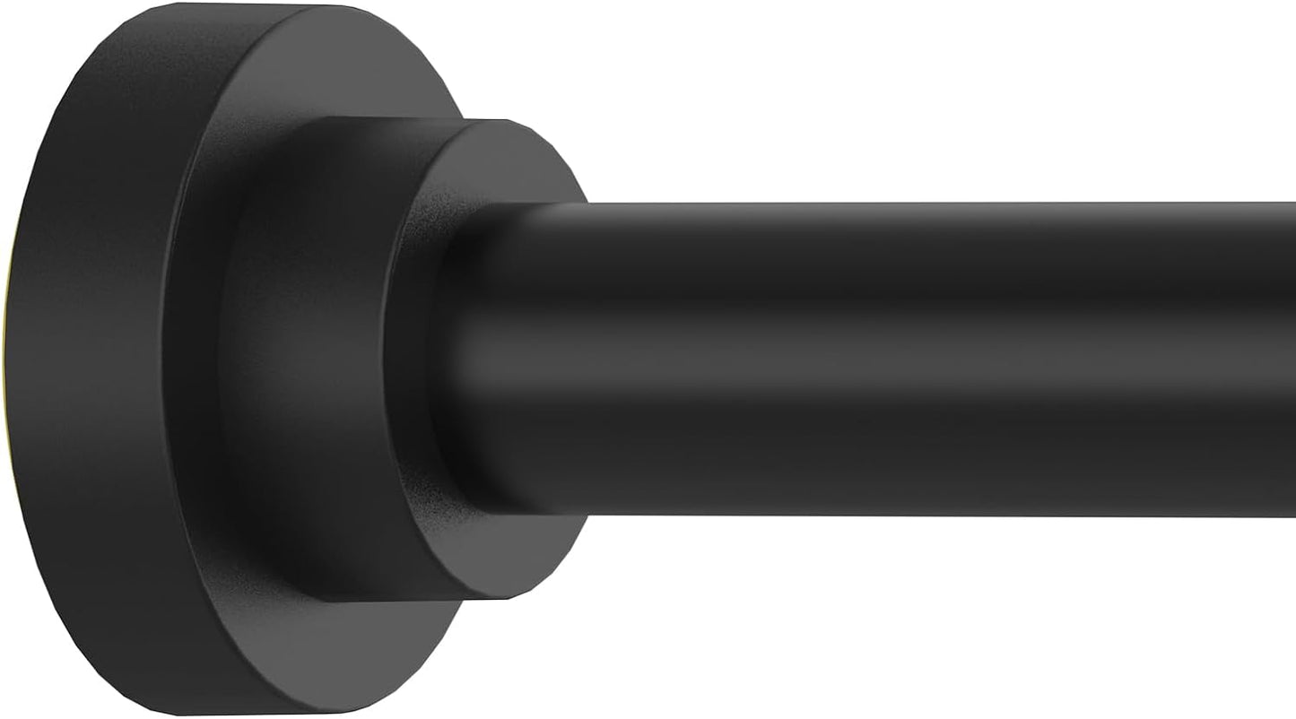 Adjustable Anti-Rust Black Shower Rod ~ No Drill Installation
