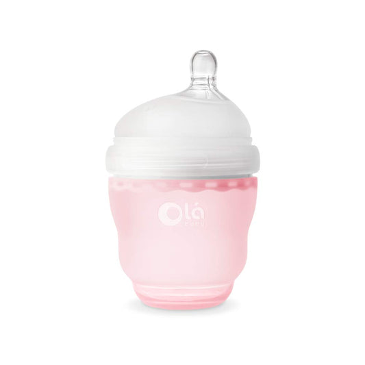 Olababy Silicone Anti-Colic Baby Bottle 4oz Rose