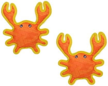 DuraForce Durable Woven Fiber Crab Squeakers for Interactive Play