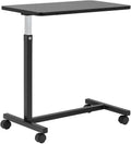 Adjustable Overbed Table on Wheels 30 to 42 in - Compact 15 in Surface